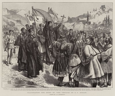 Illustration av historien om Vintage, av E F Benson av George Percy Jacomb-Hood